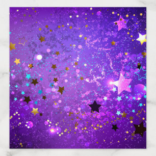 Purple foil background with Stars Envelope Liner