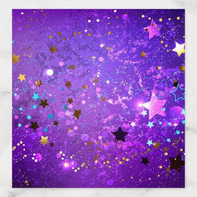 Purple foil background with Stars Envelope Liner (Design)