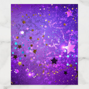 Purple foil background with Stars Envelope Liner
