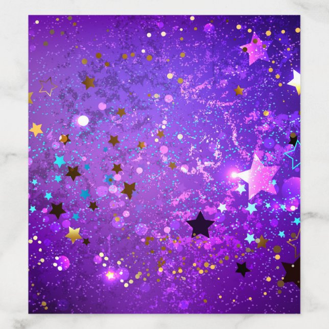 Purple foil background with Stars Envelope Liner (Design)