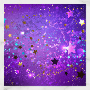 Purple foil background with Stars Envelope Liner