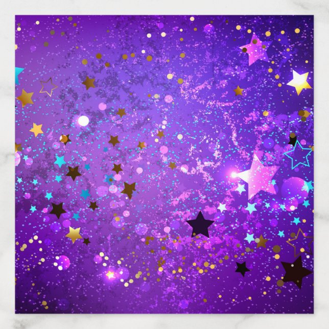 Purple foil background with Stars Envelope Liner (Design)