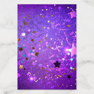 Purple foil background with Stars Envelope Liner