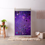 Purple foil background with Stars Fabric