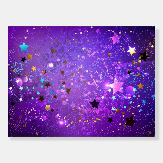 Purple foil background with Stars Foam Board (Front)