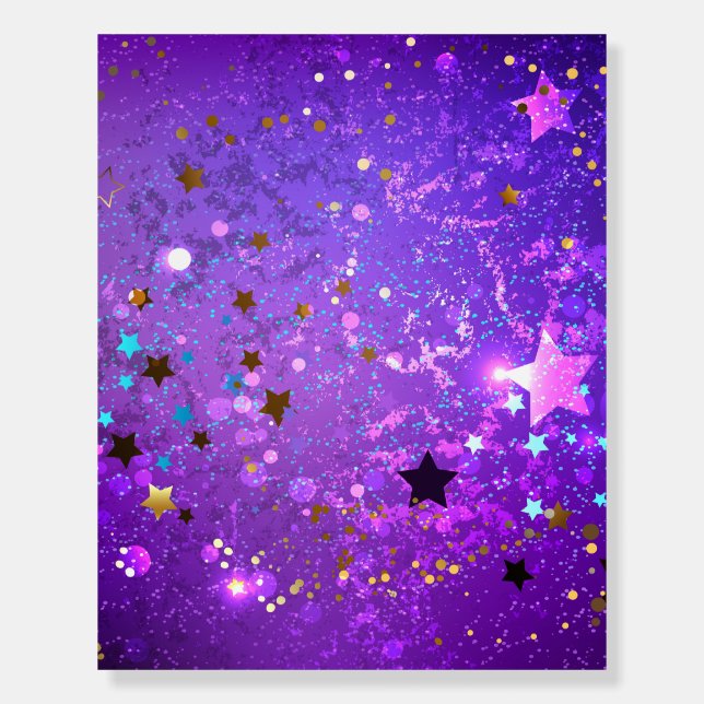 Purple foil background with Stars Foam Board (Front)