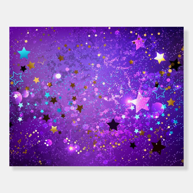 Purple foil background with Stars Foam Board (Front)