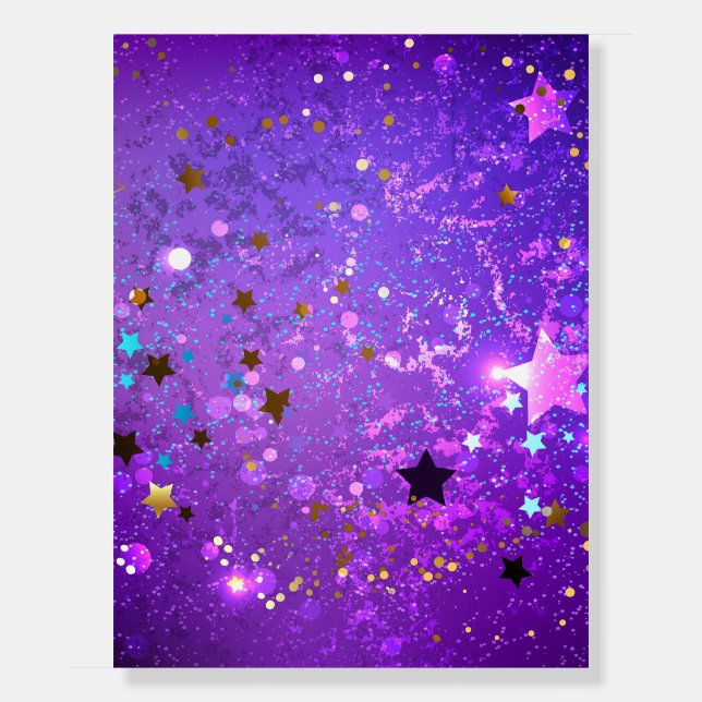 Purple foil background with Stars Foam Board (Front)