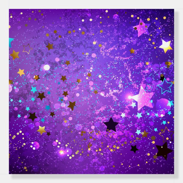 Purple foil background with Stars Foam Board (Front)