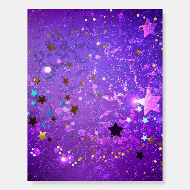 Purple foil background with Stars Foam Board (Front)