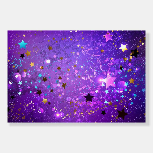 Purple foil background with Stars Foam Board (Front)