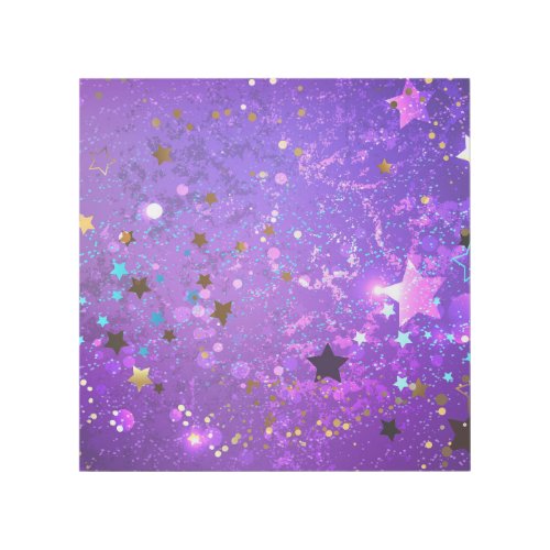 Purple foil background with Stars Gallery Wrap