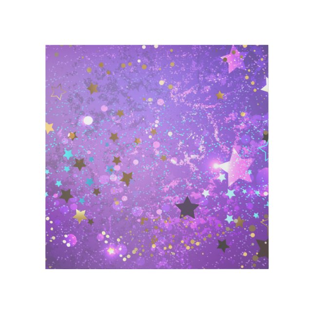 Purple foil background with Stars Gallery Wrap (Front)