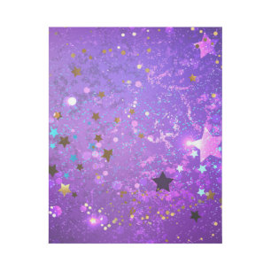 Purple foil background with Stars Gallery Wrap