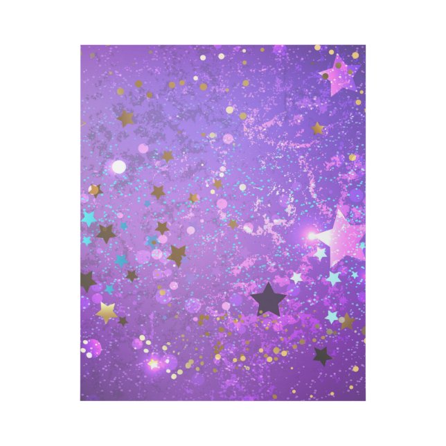 Purple foil background with Stars Gallery Wrap (Front)