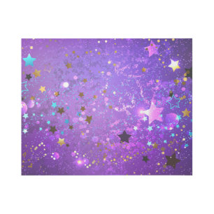 Purple foil background with Stars Gallery Wrap