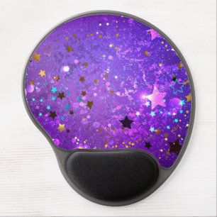 Purple foil background with Stars Gel Mouse Pad