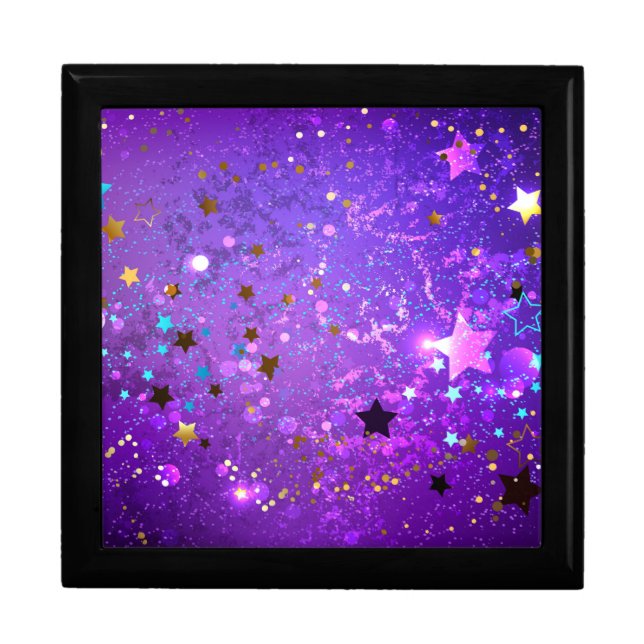 Purple foil background with Stars Gift Box (Front)