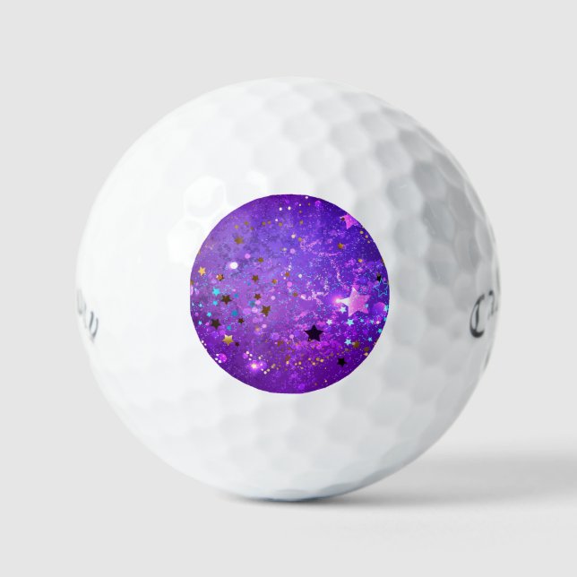 Purple foil background with Stars Golf Balls (Front)