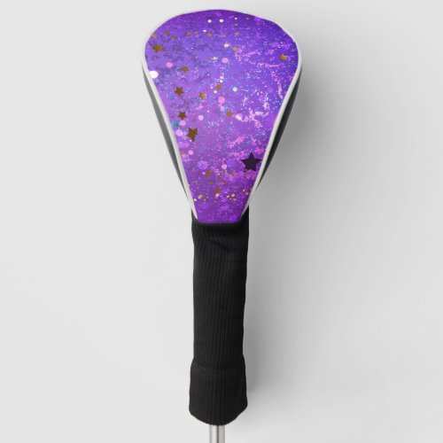 Purple foil background with Stars Golf Head Cover