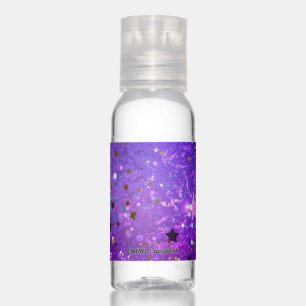 Purple foil background with Stars Hand Sanitizer