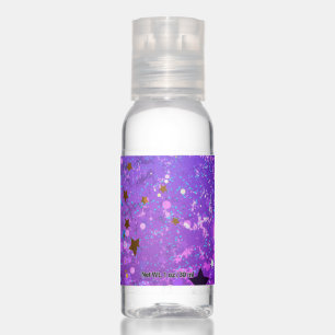 Purple foil background with Stars Hand Sanitizer
