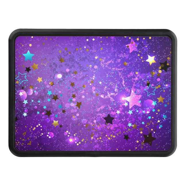 Purple foil background with Stars Hitch Cover (Front)