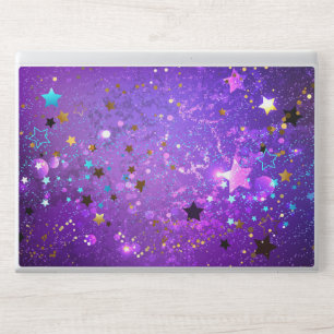 Purple foil background with Stars HP Laptop Skin