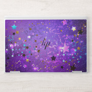 Purple foil background with Stars HP Laptop Skin