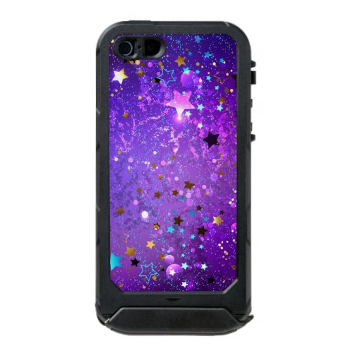 Purple foil background with Stars Waterproof Case For iPhone SE55s