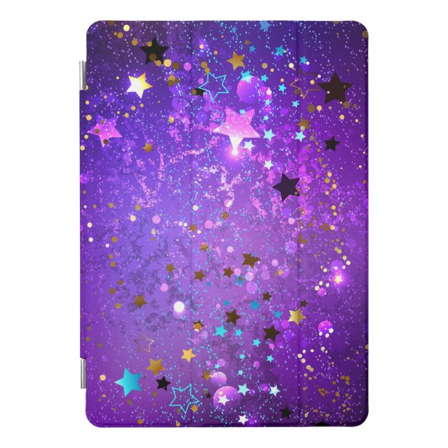 Purple foil background with Stars iPad Pro Cover (Front)