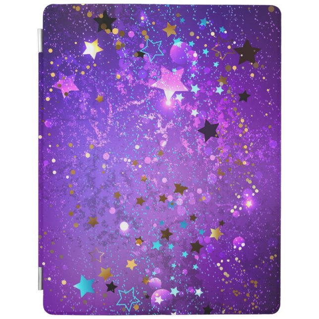 Purple foil background with Stars iPad Smart Cover (Front)