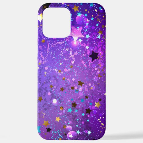 Purple foil background with Stars iPhone 12 Pro Max Case