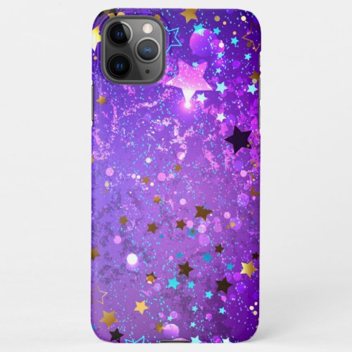 Purple foil background with Stars iPhone 11Pro Max Case