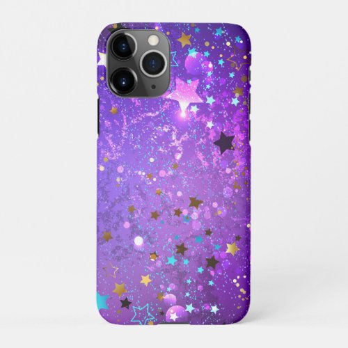 Purple foil background with Stars iPhone 11Pro Case