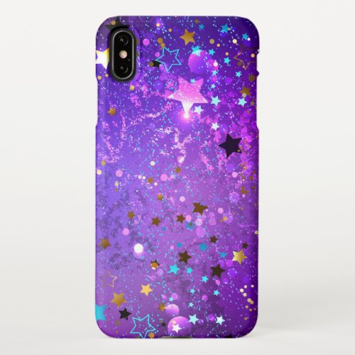 Purple foil background with Stars iPhone XS Max Case