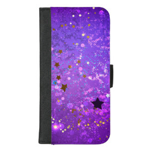 Purple foil background with Stars iPhone 8/7 Plus Wallet Case