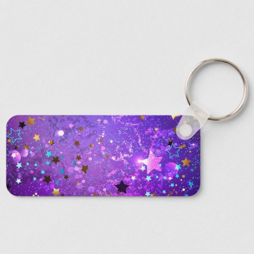 Purple foil background with Stars Keychain