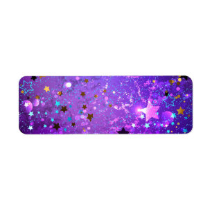 Purple foil background with Stars Label