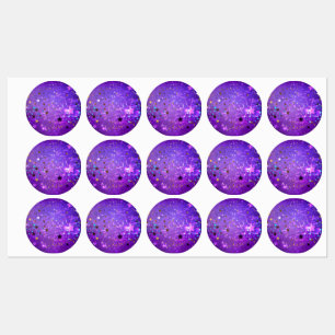Purple foil background with Stars Labels