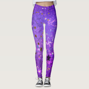 Cute Stars Purple and Blue Leggings