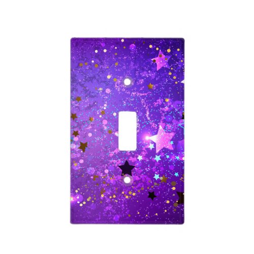 Purple foil background with Stars Light Switch Cover
