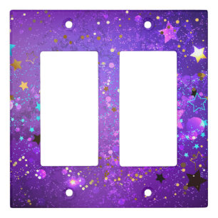 Purple foil background with Stars Light Switch Cover