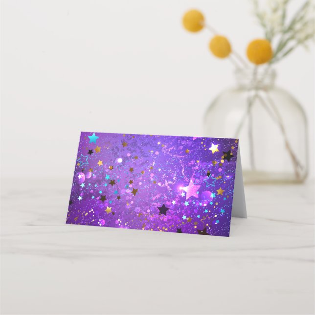 Purple foil background with Stars Loyalty Card (Front)