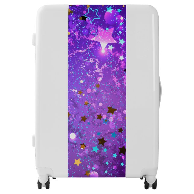 Purple foil background with Stars Luggage (Front)