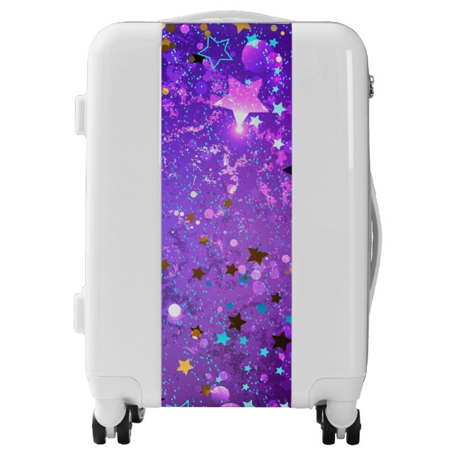 Purple foil background with Stars Luggage (Front)