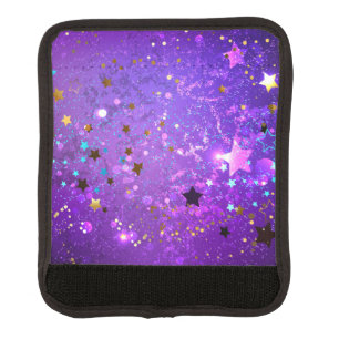 Purple foil background with Stars Luggage Handle Wrap