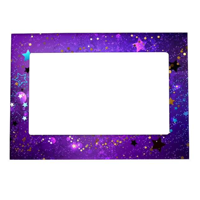 Purple foil background with Stars Magnetic Frame (Front)