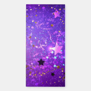 Purple foil background with Stars Magnetic Notepad