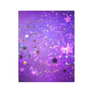 Purple foil background with Stars Metal Print